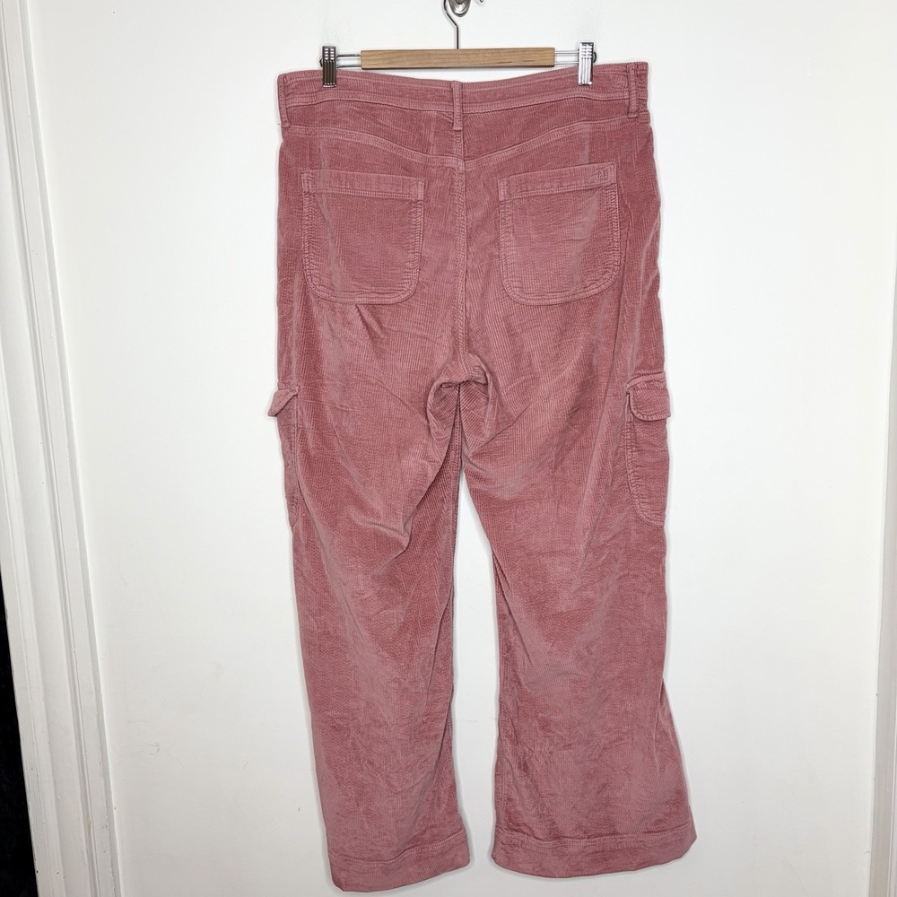 American Eagle Corduroy Super High Rise Baggy Wide Leg Cargo Pants Womens 14 - Picture 5 of 7
